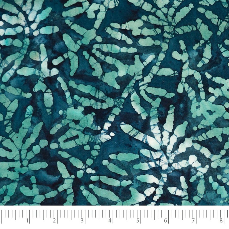 Fabric & Sewing Shop * | Top 10 Singer Batik Teal Leaf Cotton Fabric