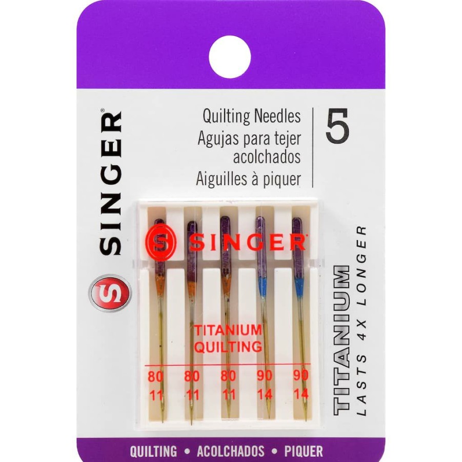 Fabric & Sewing Shop * | Best Reviews Of Singer Titanium Universal Quilting Machine Needles, 5Ct.