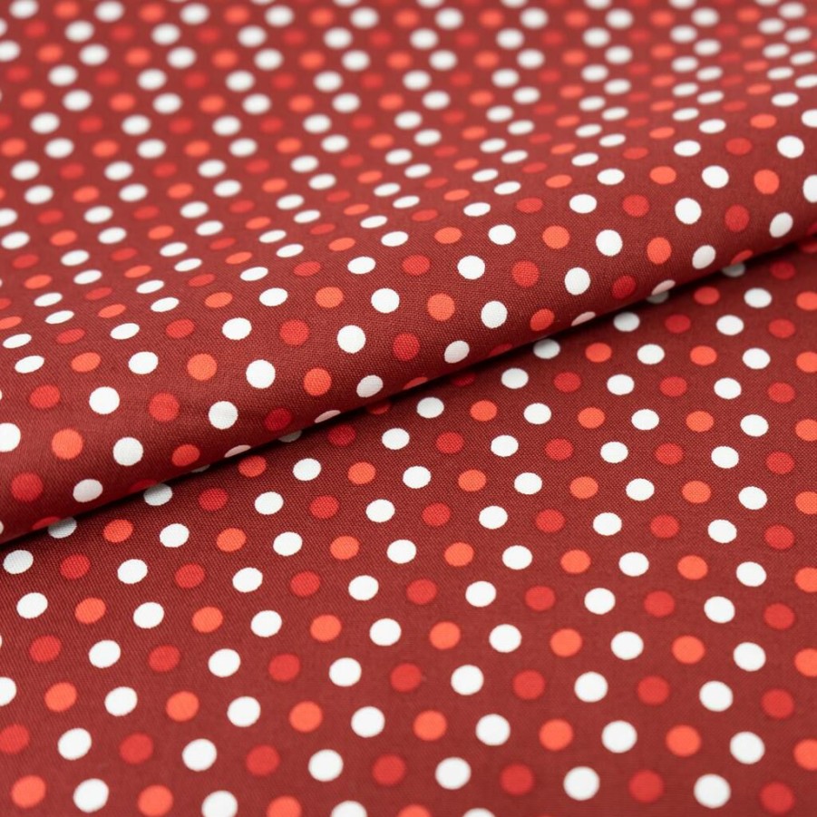 Fabric & Sewing Shop * | Promo Singer Christmas Holiday Red And White Dots Cotton Fabric