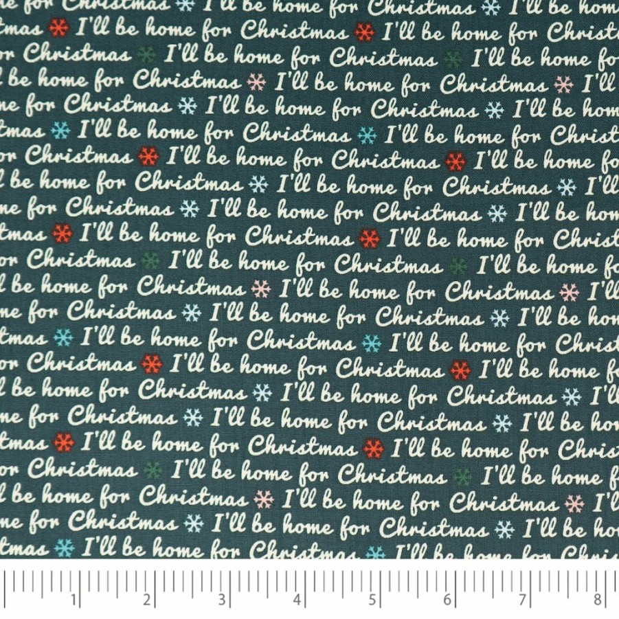 Fabric & Sewing Shop * | Cheapest Singer Christmas Holiday Words Cotton Fabric