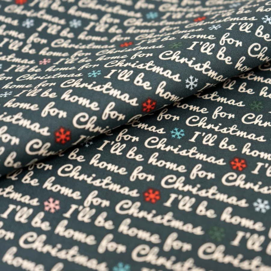 Fabric & Sewing Shop * | Cheapest Singer Christmas Holiday Words Cotton Fabric