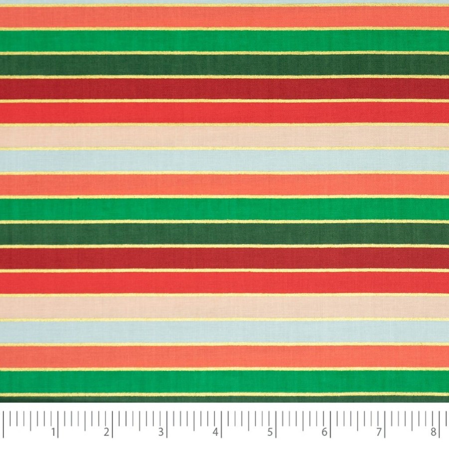 Fabric & Sewing Shop * | Cheapest Singer Christmas Holiday Nordic Stripe Cotton Fabric