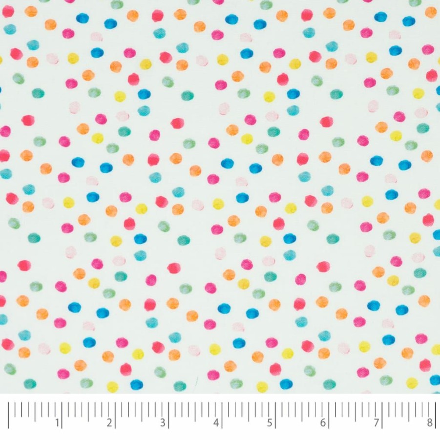 Fabric & Sewing Shop * | Hot Sale Singer Rainbow Day Dot Cotton Fabric