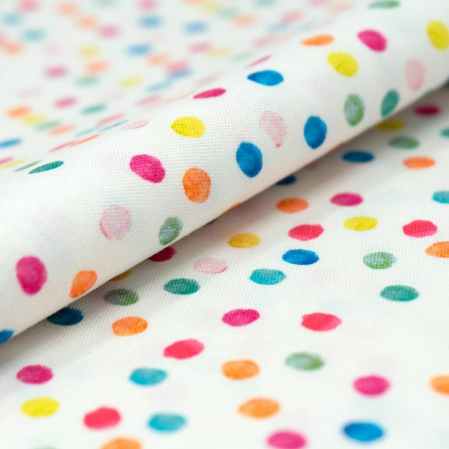 Fabric & Sewing Shop * | Hot Sale Singer Rainbow Day Dot Cotton Fabric