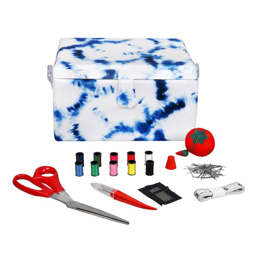 Fabric & Sewing Shop * | Hot Sale Singer Large Tie Dye Basket Sewing Notions Kit