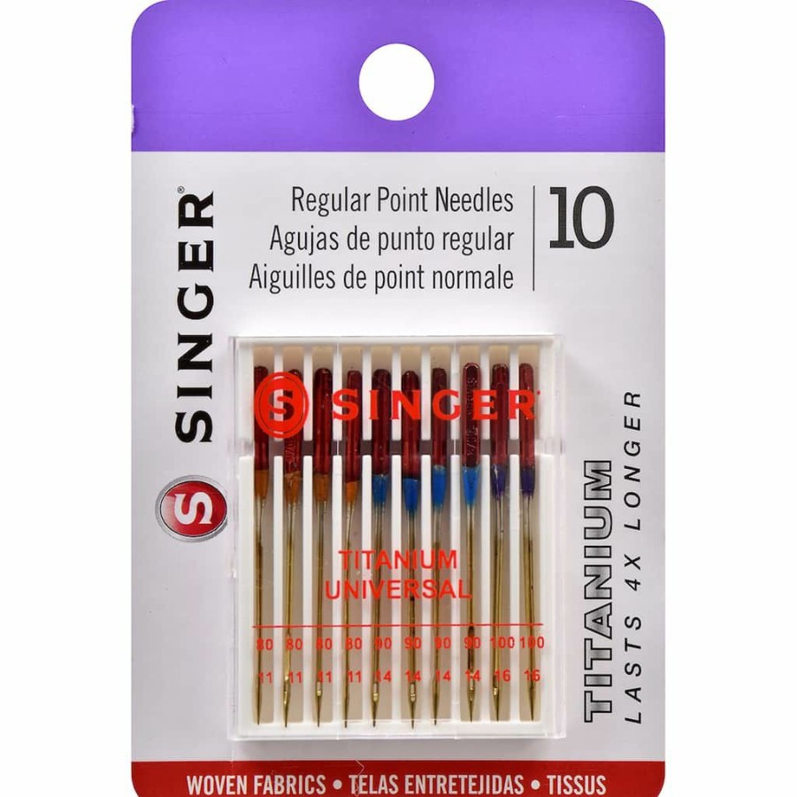 Fabric & Sewing Shop * | Best Pirce Singer Titanium Universal Regular Point Machine Needles, 10Ct.