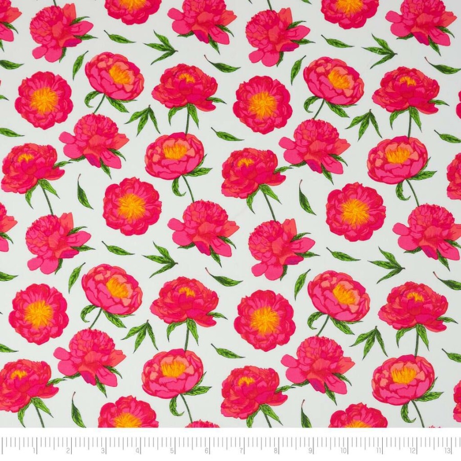 Fabric & Sewing Shop * | New Singer Pink Floral Cotton Fabric