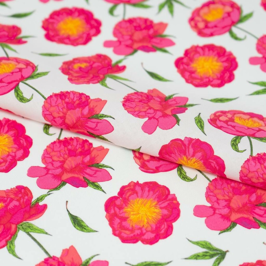 Fabric & Sewing Shop * | New Singer Pink Floral Cotton Fabric