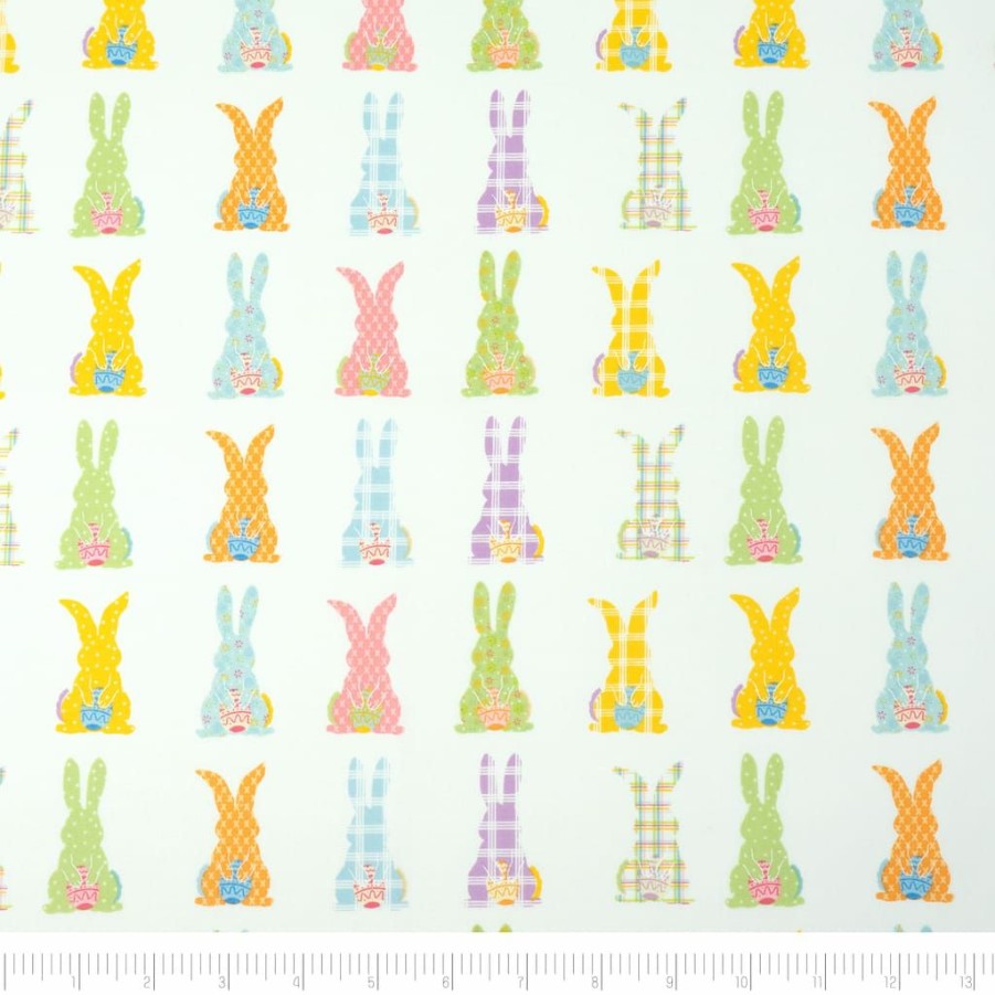 Fabric & Sewing Shop * | Buy Singer Colorful Bunny Cotton Fabric