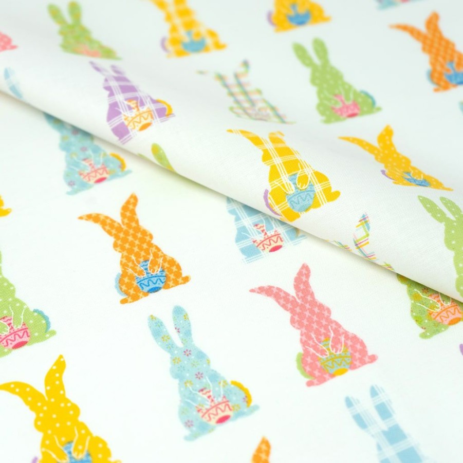 Fabric & Sewing Shop * | Buy Singer Colorful Bunny Cotton Fabric