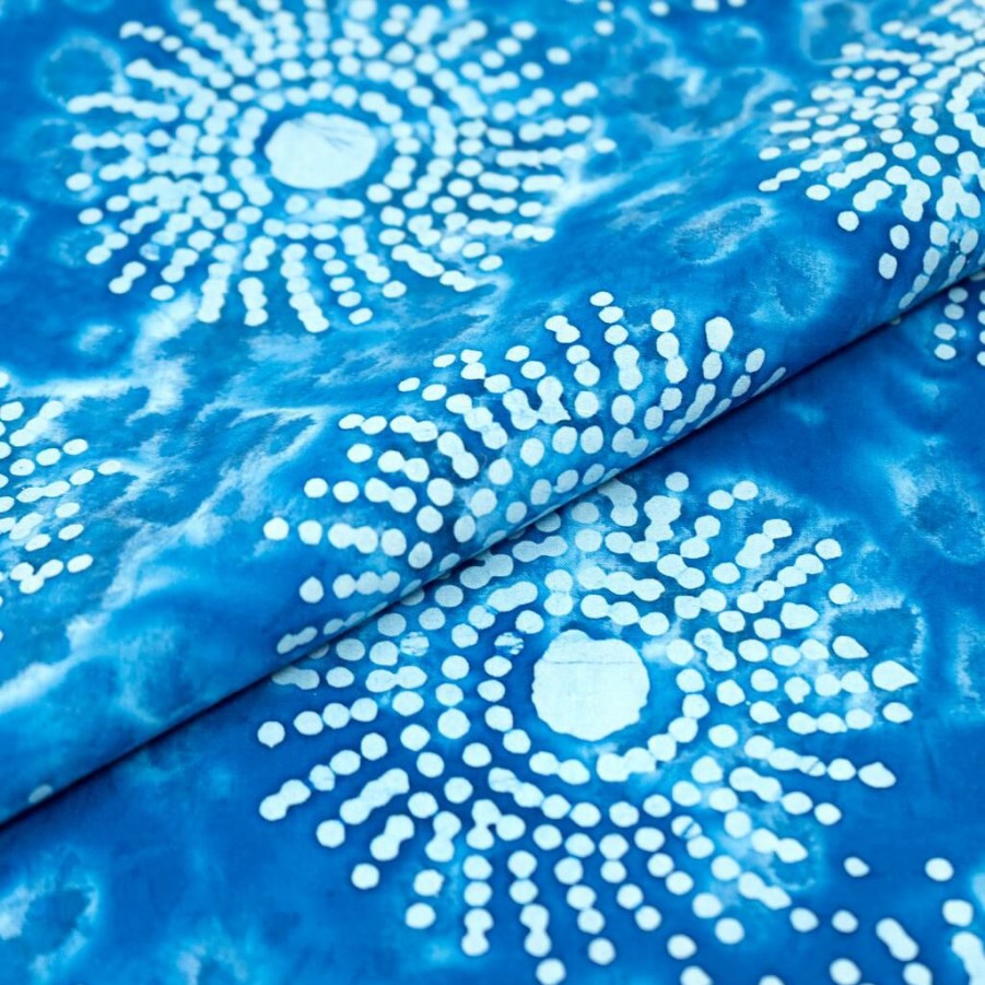 Fabric & Sewing Shop * | Best Sale Singer Batik Steel Blue Sunshine Cotton Fabric