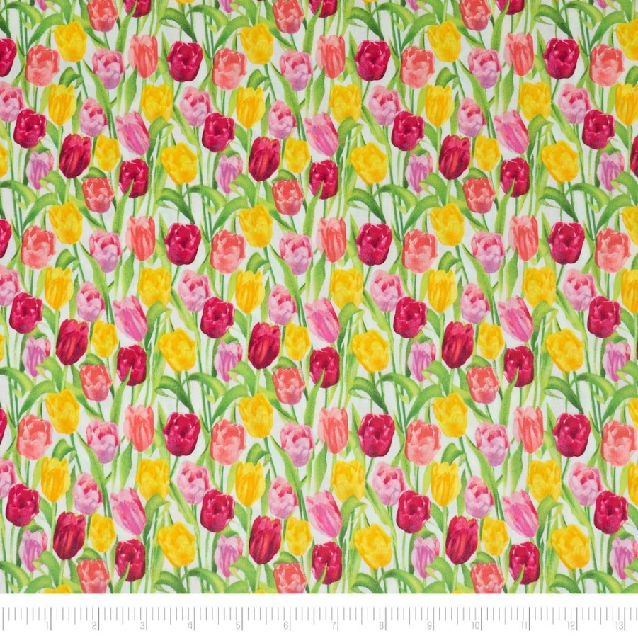 Fabric & Sewing Shop * | Hot Sale Singer Multi Tulip Cotton Fabric