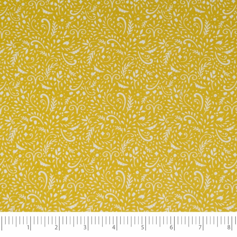 Fabric & Sewing Shop * | Brand New Singer Christmas Yellow Burst Cotton Fabric