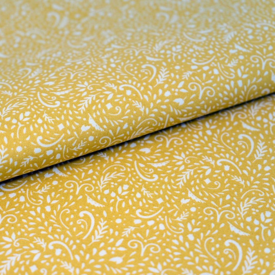 Fabric & Sewing Shop * | Brand New Singer Christmas Yellow Burst Cotton Fabric