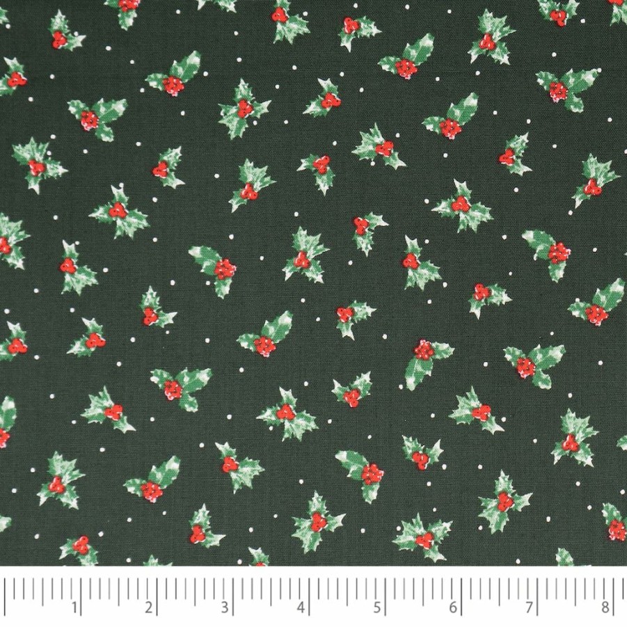 Fabric & Sewing Shop * | Discount Singer Christmas Holiday Holly Cotton Fabric