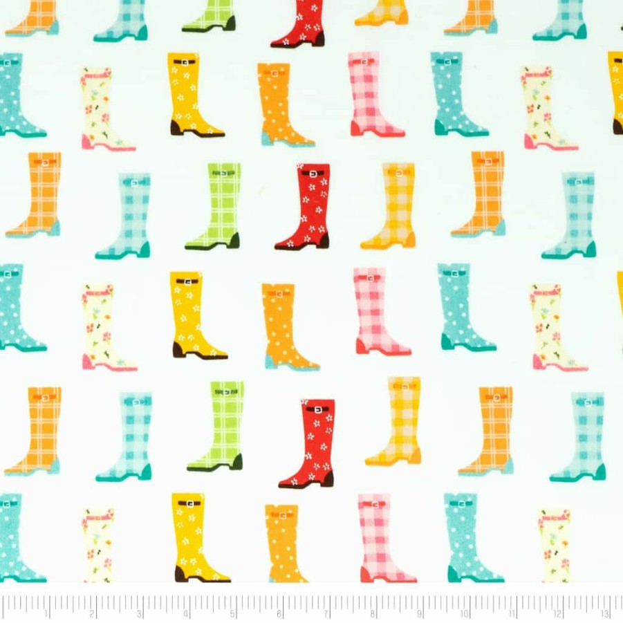 Fabric & Sewing Shop * | Outlet Singer Colorful Boots Cotton Fabric