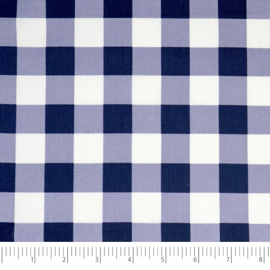 Fabric & Sewing Shop * | New Singer Patriotic Navy Gingham Cotton Fabric