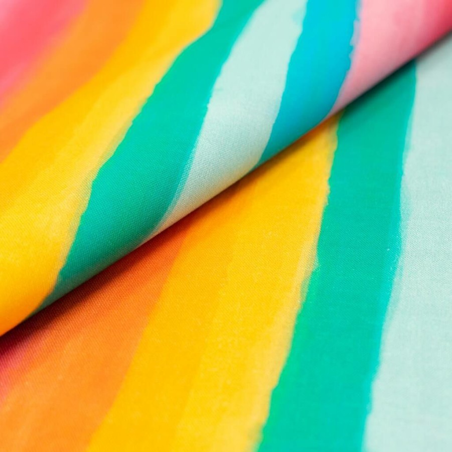 Fabric & Sewing Shop * | Best Pirce Singer Rainbow Day Stripe Print Cotton Fabric