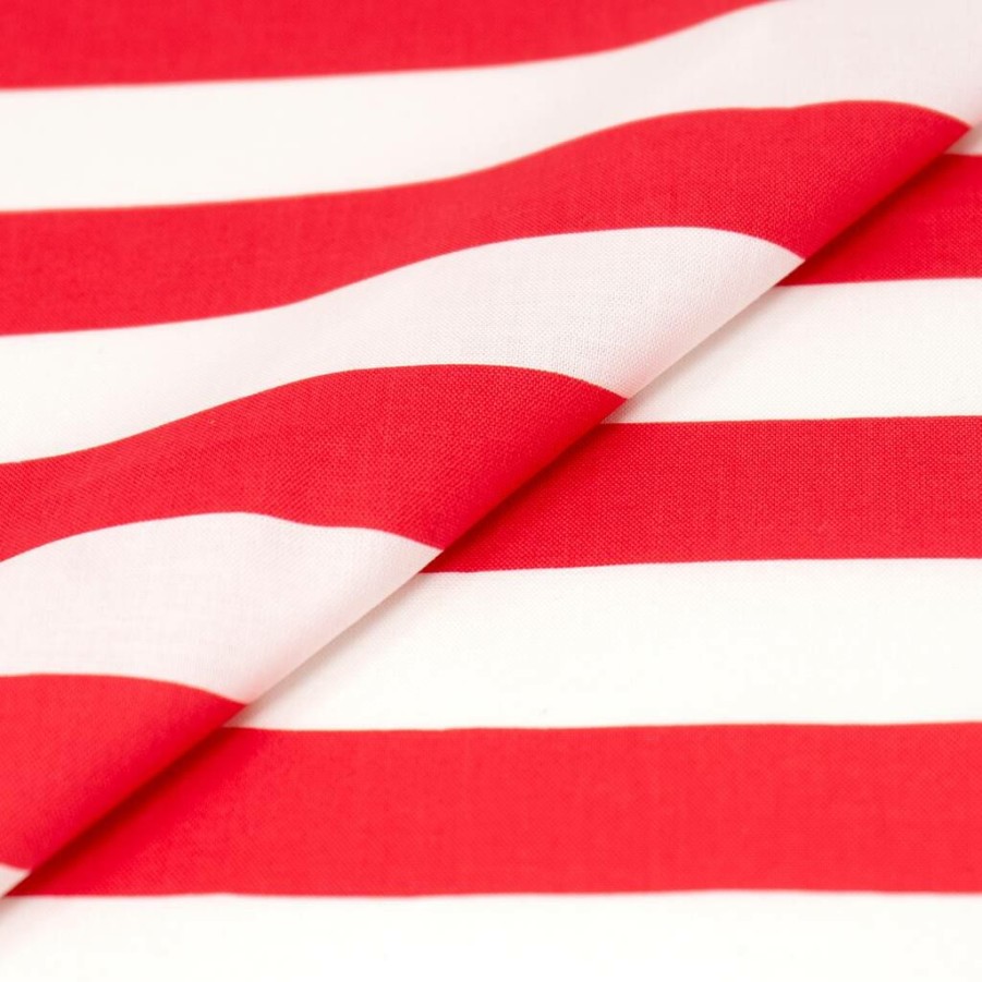 Fabric & Sewing Shop * | Best Sale Singer Patriotic Red Stripe Cotton Fabric