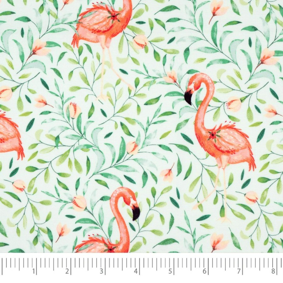 Fabric & Sewing Shop * | New Singer Denise Palmer Flamingo Cotton Fabric