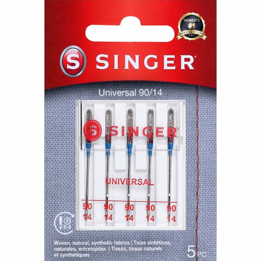 Fabric & Sewing Shop * | Buy Singer Size 90/14 Universal Regular Point Sewing Machine Needles, 5Ct.