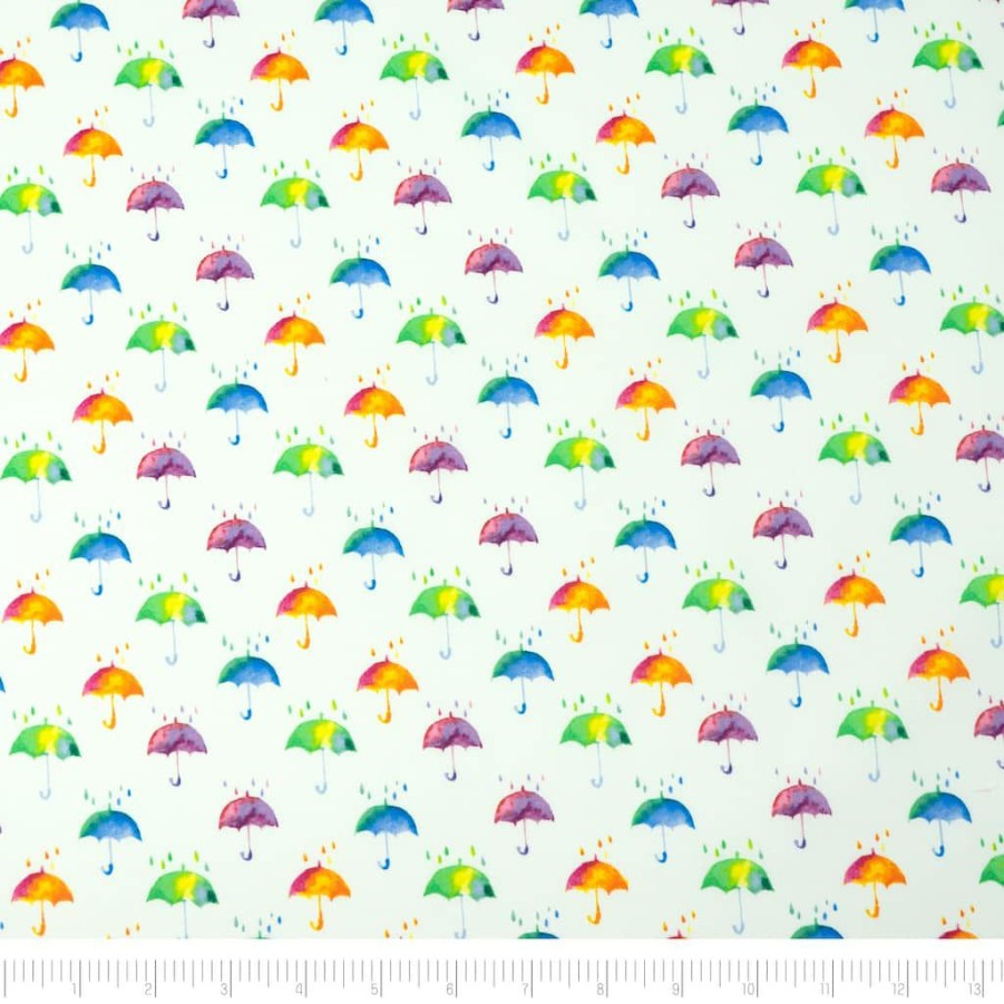 Fabric & Sewing Shop * | Brand New Singer Colorful Umbrella Cotton Fabric