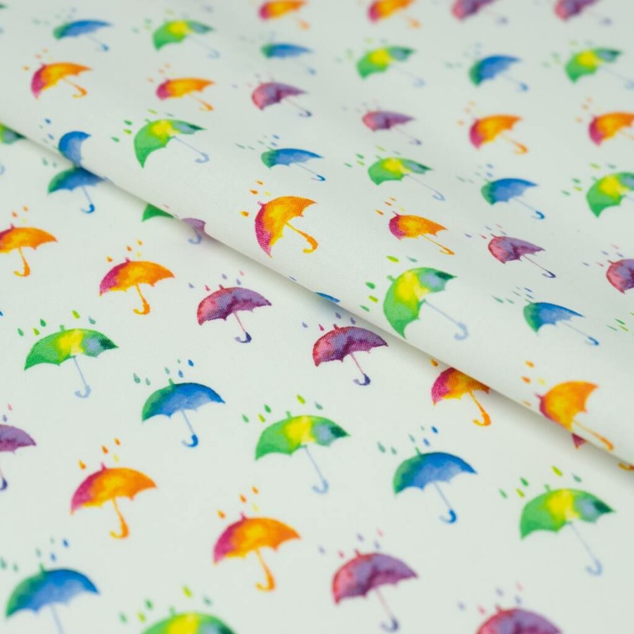 Fabric & Sewing Shop * | Brand New Singer Colorful Umbrella Cotton Fabric