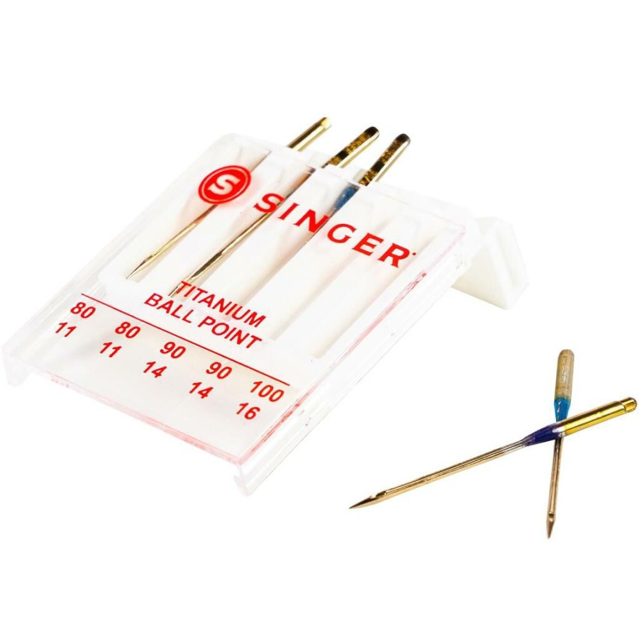 Fabric & Sewing Shop * | Brand New Singer Titanium Universal Ball Point Machine Needles, 5Ct.