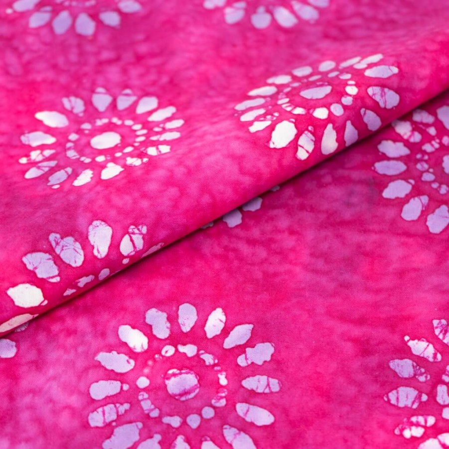 Fabric & Sewing Shop * | Best Sale Singer Batik Medium Violet Red Sunflower Cotton Fabric