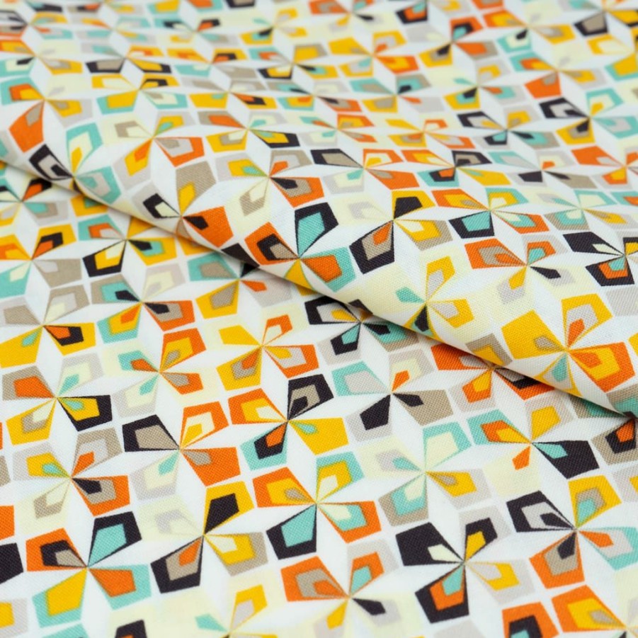 Fabric & Sewing Shop * | Flash Sale Singer Retro White Cotton Fabric