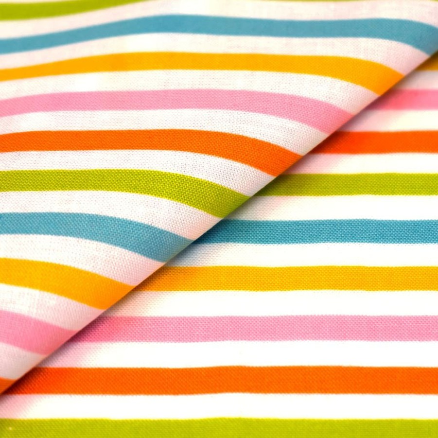 Fabric & Sewing Shop * | Buy Singer Pastel Stripe Cotton Fabric