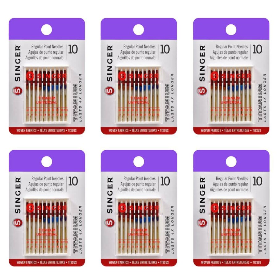 Fabric & Sewing Shop * | Cheapest Singer Universal Regular Point Titanium Needles, 60Ct.