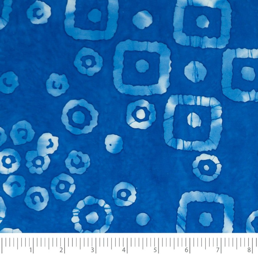 Fabric & Sewing Shop * | Deals Singer Batik Blue Square Cotton Fabric