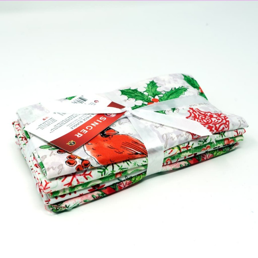 Fabric & Sewing Shop * | Best Deal Singer Christmas Cardinals 5 Piece Fat Quarter Bundle