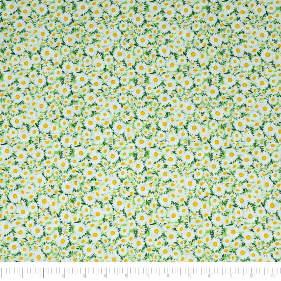 Fabric & Sewing Shop * | Best Reviews Of Singer Green Daisy Cotton Fabric