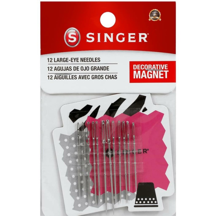 Fabric & Sewing Shop * | Best Sale Singer Assorted Large Eye Hand Needles With Magnet, 12Ct.