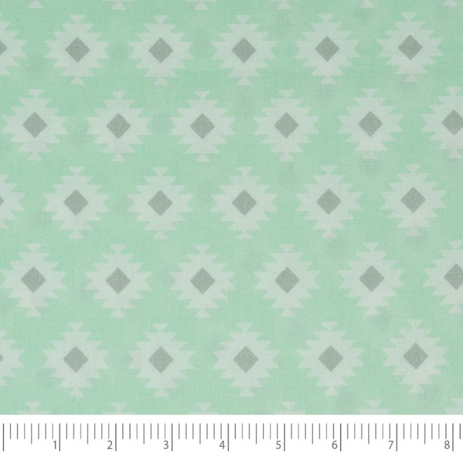 Fabric & Sewing Shop * | Coupon Singer Mint Cactus Days Diamond Cotton Fabric