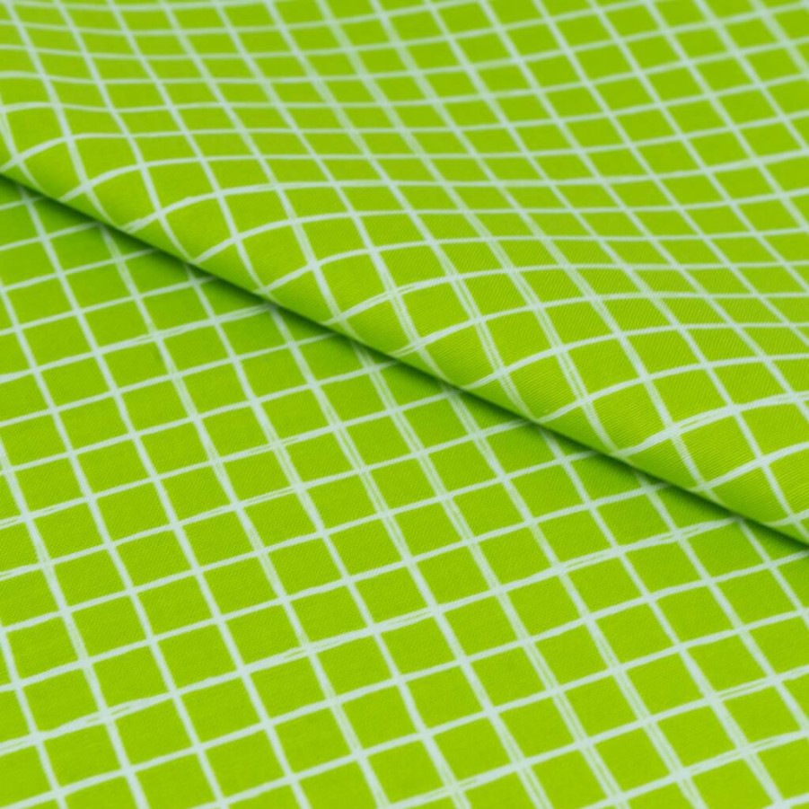 Fabric & Sewing Shop * | Outlet Singer Green Plaid Cotton Fabric