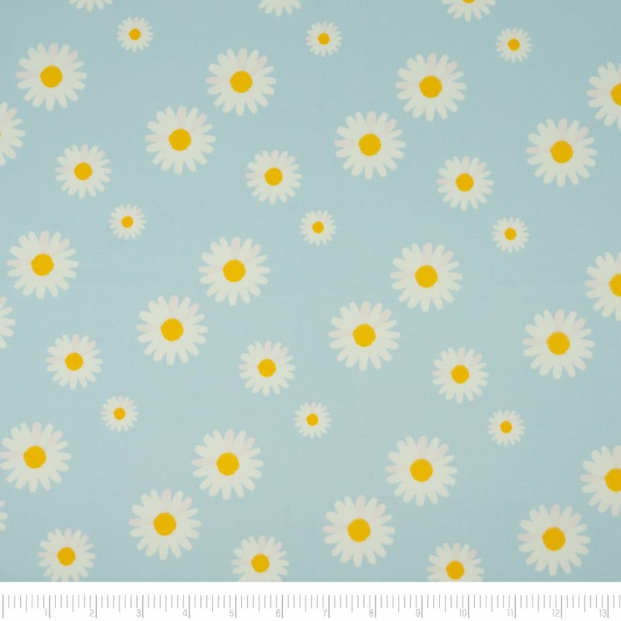 Fabric & Sewing Shop * | Cheapest Singer Blue Daisy Cotton Fabric