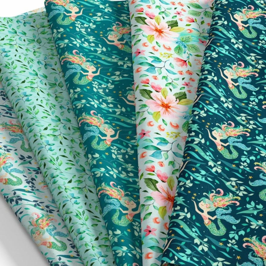 Fabric & Sewing Shop * | New Singer Mermaid Designed By Denise Palmer Cotton Fabric Bundle