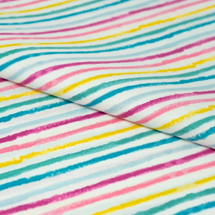 Fabric & Sewing Shop * | Cheapest Singer Multi Stripe Cotton Fabric