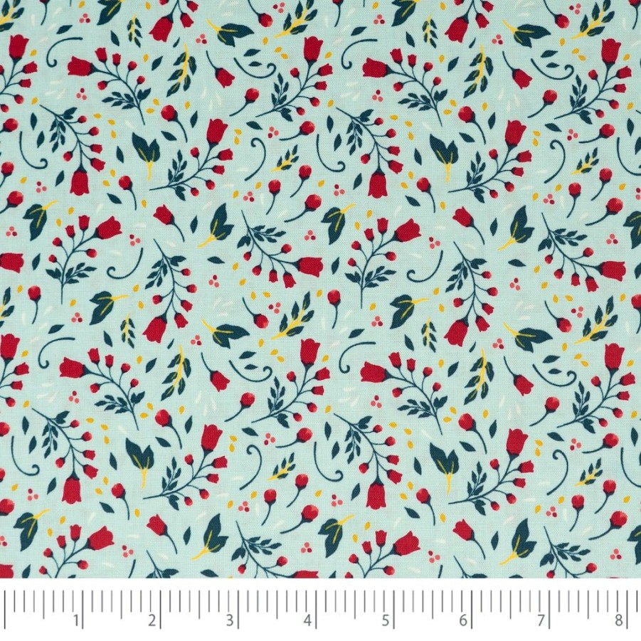 Fabric & Sewing Shop * | Outlet Singer Christmas Tiny Flowers Cotton Fabric