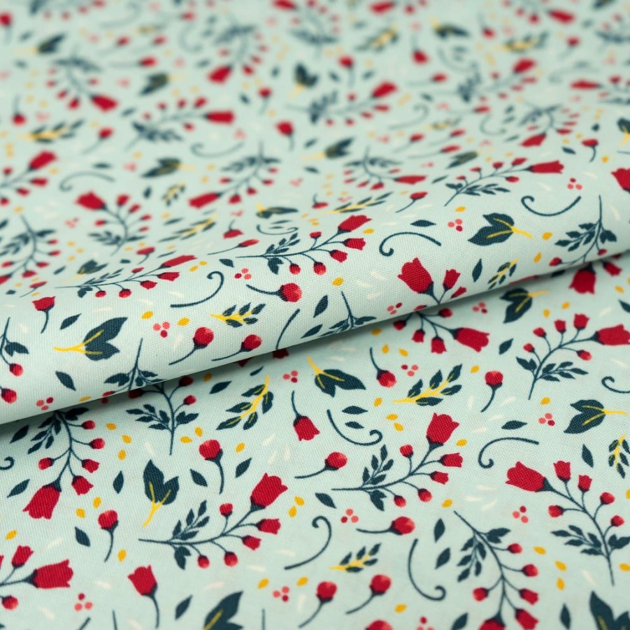 Fabric & Sewing Shop * | Outlet Singer Christmas Tiny Flowers Cotton Fabric