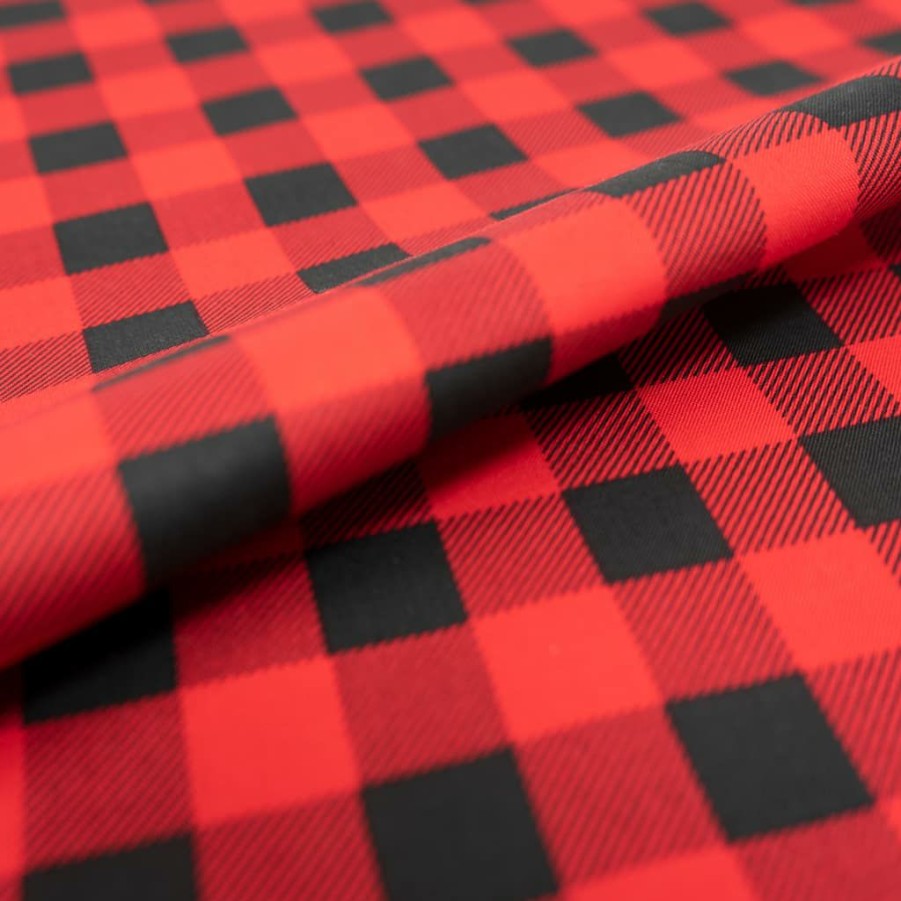 Fabric & Sewing Shop * | Cheap Singer Christmas Holiday Red Buffalo Check Cotton Fabric