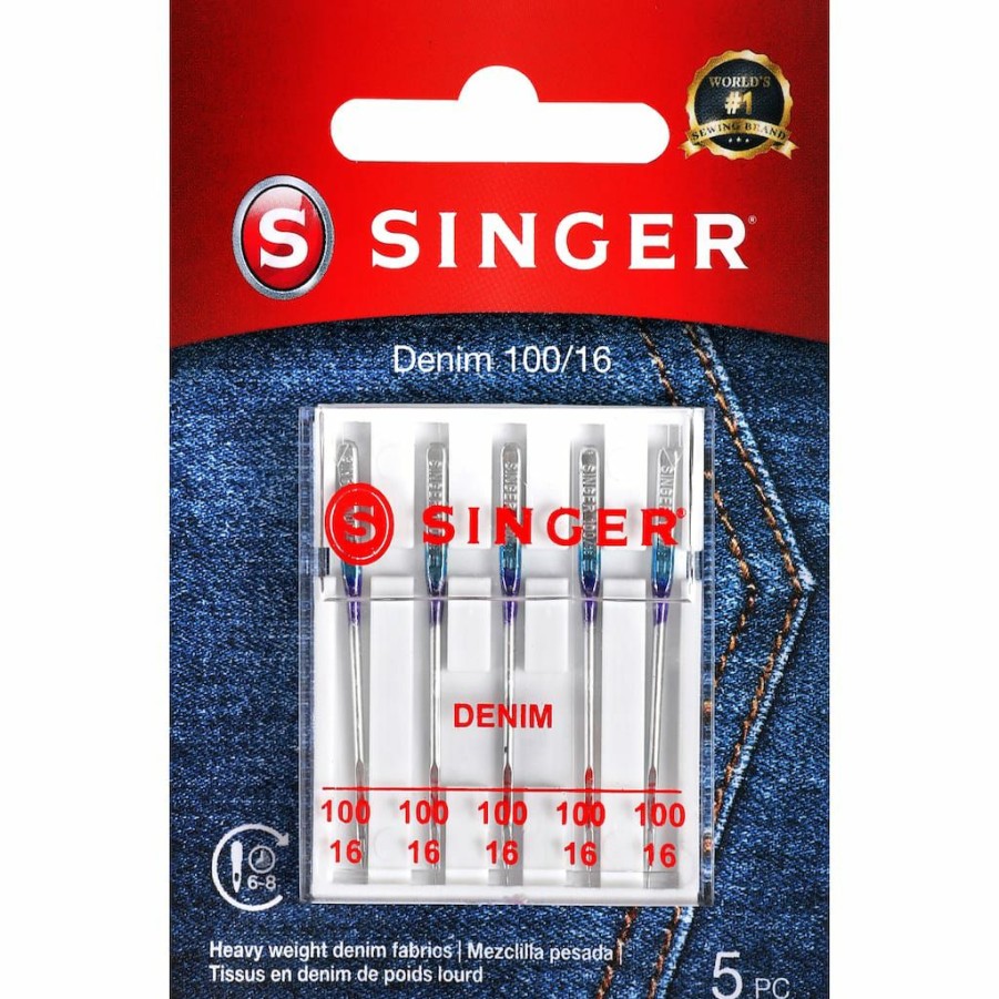 Fabric & Sewing Shop * | Cheapest Singer Size 100/16 Denim Sewing Machine Needles, 5Ct.