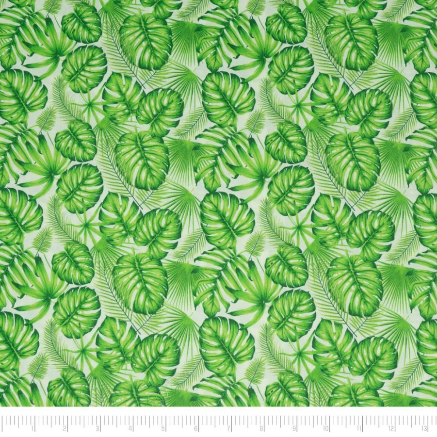 Fabric & Sewing Shop * | Cheap Singer Palm Leaves Cotton Fabric