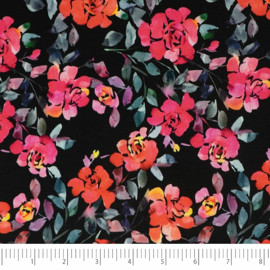 Fabric & Sewing Shop * | New Singer Rockin Roses Print Cotton Fabric