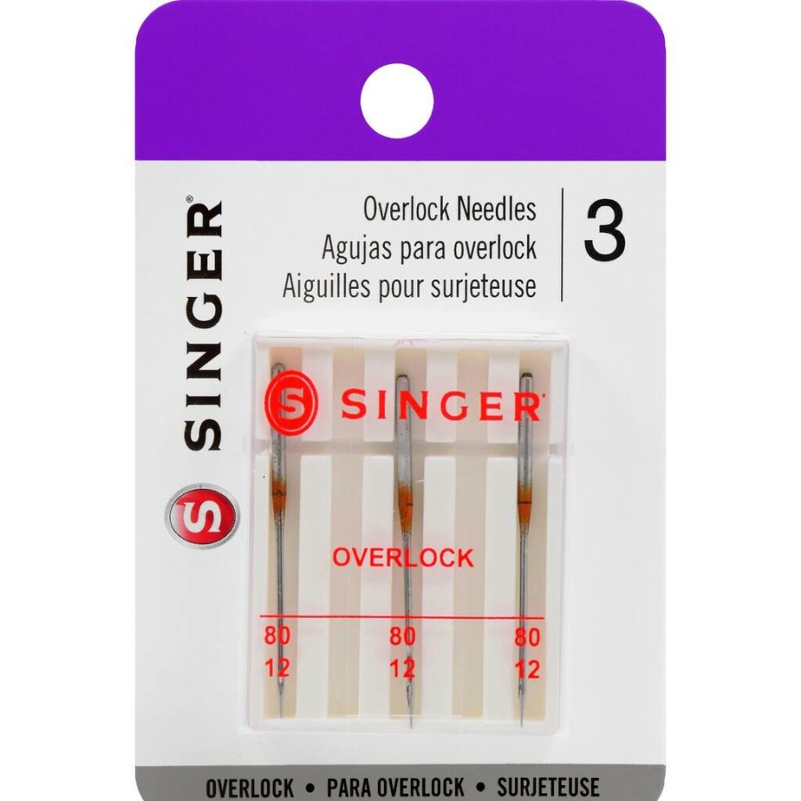 Fabric & Sewing Shop * | Hot Sale Singer Size 12/80 Universal Regular Point Overlock Machine Needles, 3Ct.