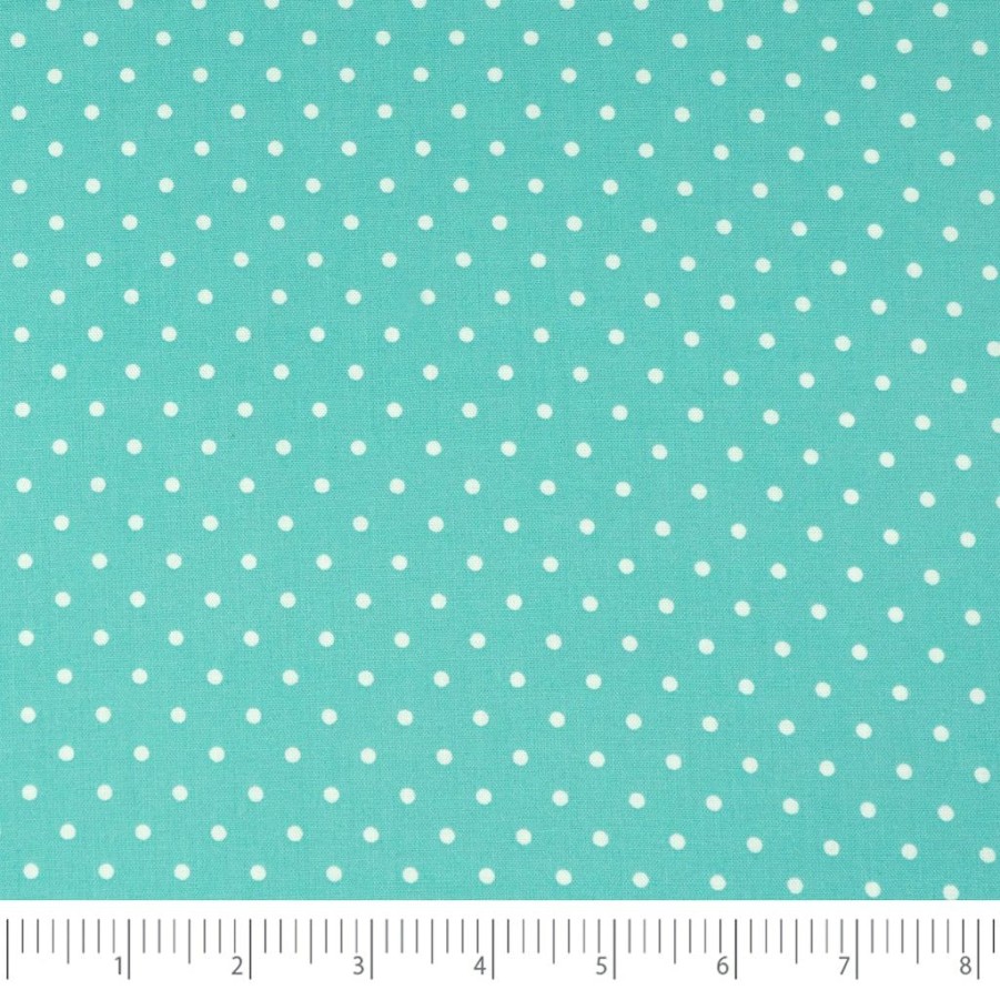 Fabric & Sewing Shop * | Coupon Singer Christmas Aqua Dots Cotton Fabric