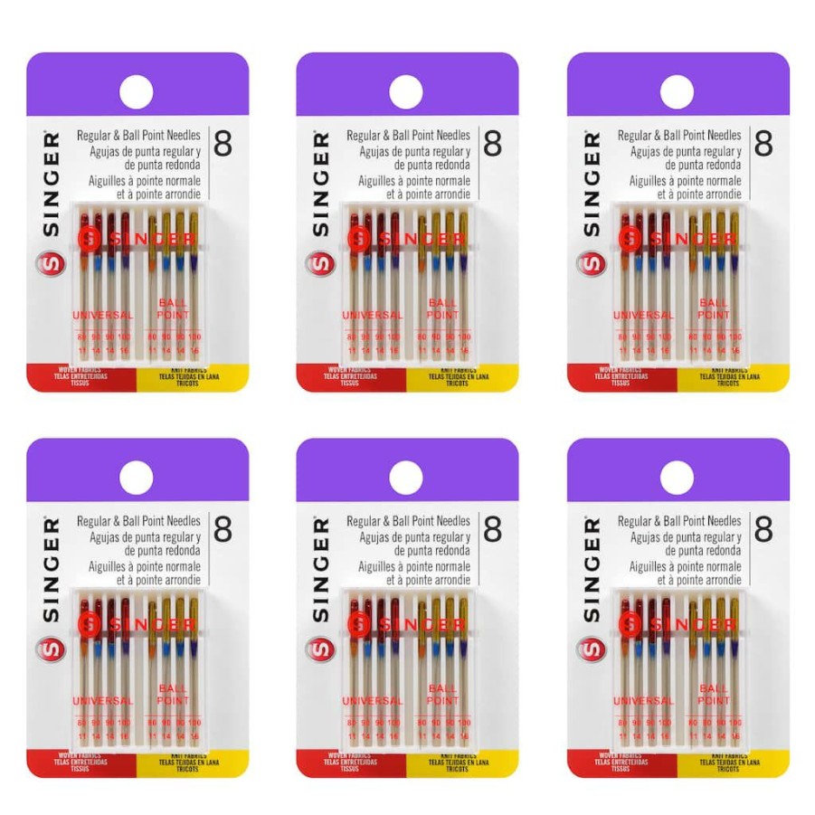 Fabric & Sewing Shop * | Buy Singer Universal Regular & Ball Point Needles, 48Ct.